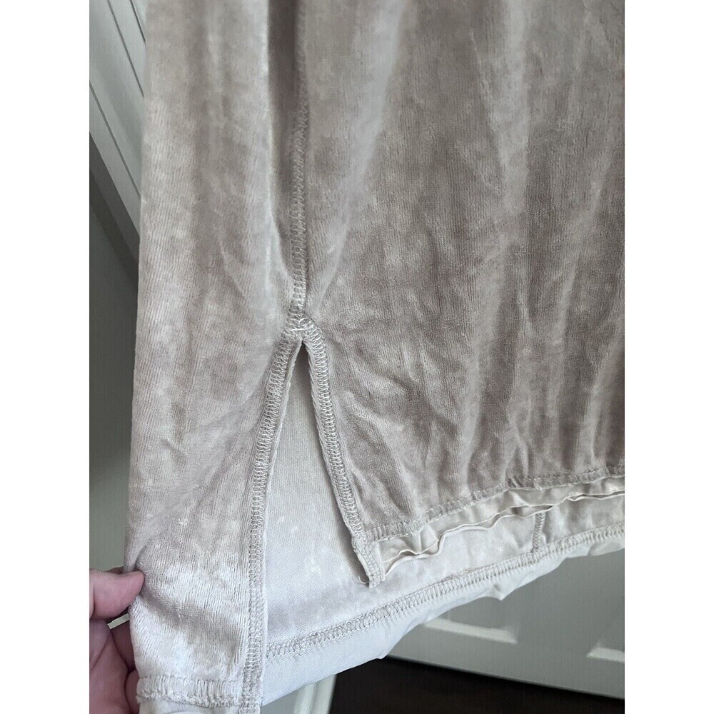 Greens tea Womens Crushed Velvet Taupe Large - Picture 7 of 7